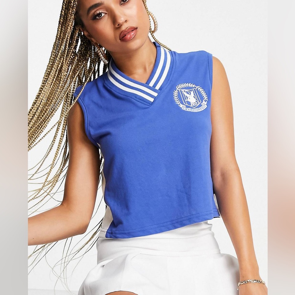 US6 blue playboy top
